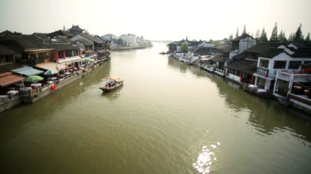 Zhujiajiao antike Wasserstadt — Stockvideo