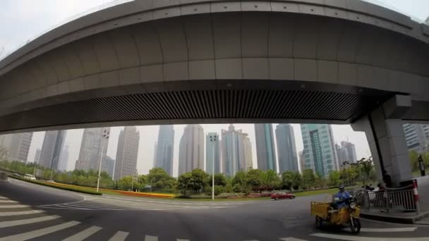 Financial District centrum van Shanghai — Stockvideo