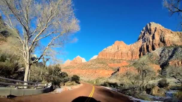 Zion National Park ile sürüş — Stok video