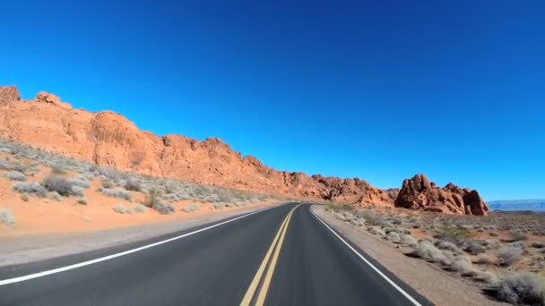 砂漠の風景をロードト リップ — ストック動画