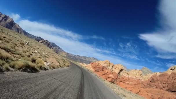 Road trip through desert landscape — Stock Video