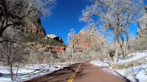 Road trip through desert landscape — Stock Video