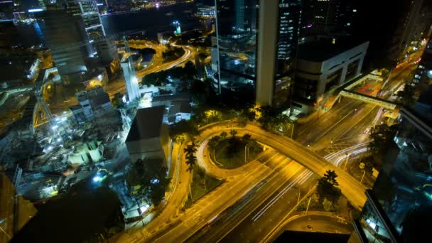 Tráfico de vehículos de carretera ocupado en Hong Kong — Vídeos de Stock