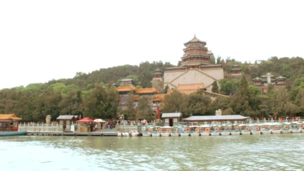 Kunming letni pałac nad jeziorem — Wideo stockowe