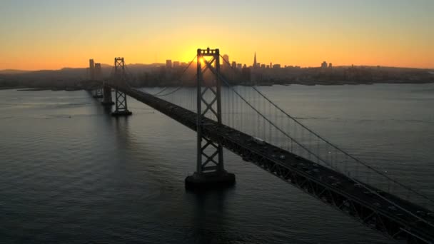 Puente colgante de Oakland Bay — Vídeo de stock