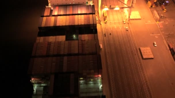 Containerdocks Eichenmündungshafen — Stockvideo