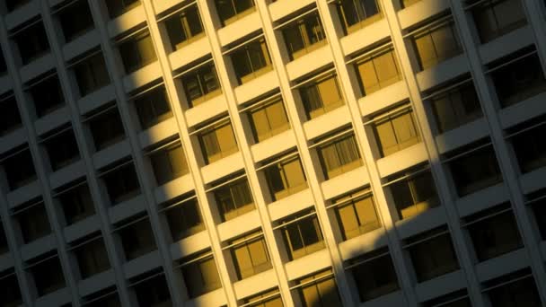 Los Angeles sunrise shadow office building — Stock Video