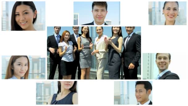 CG vídeo montagem chinês negócio corporativo equipe estratégia app movimento gráficos — Vídeo de Stock