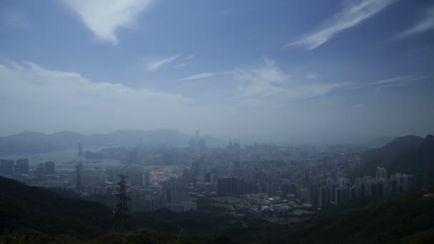 Δείτε πάνω από την πόλη Χονγκ Κονγκ — Αρχείο Βίντεο
