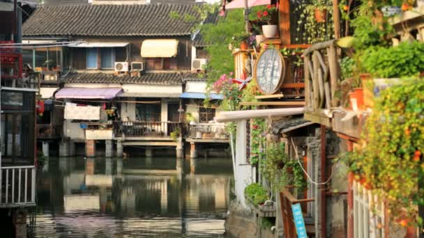 Zhujiajiao Kota Kuno di atas air — Stok Video