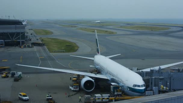 Internationale luchthaven Hongkong — Stockvideo