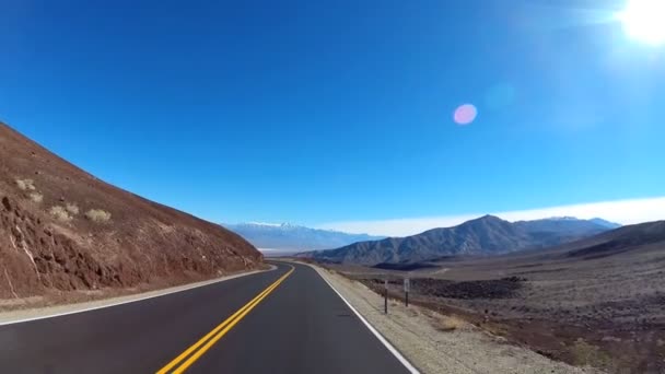 Autofahrt auf Death Valley Highway — Stockvideo