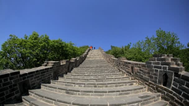 万里の長城を歩く観光客 — ストック動画