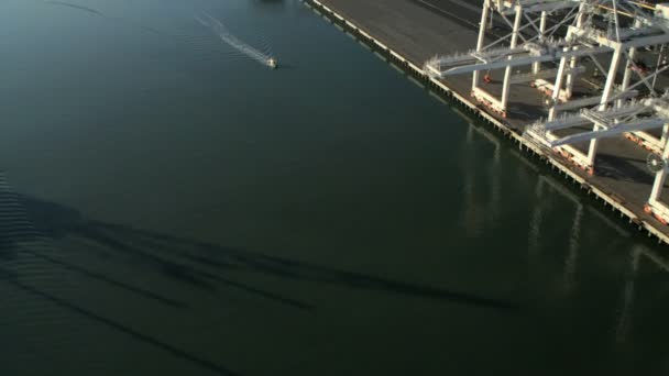 Container Docks Oakland Estuary Port — Stock Video