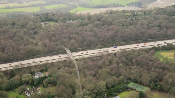 Vista aérea autopista rural — Vídeos de Stock