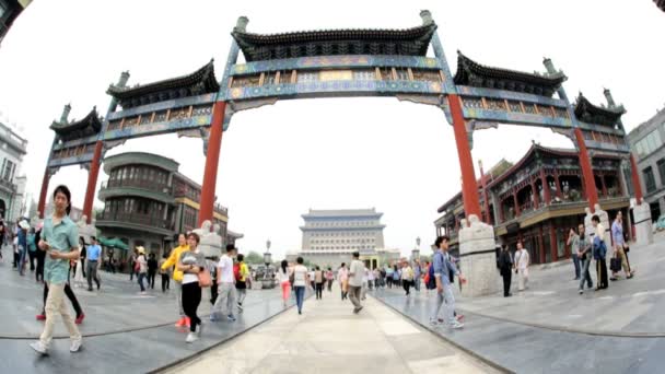 Qianmen Street em Pequim — Vídeo de Stock