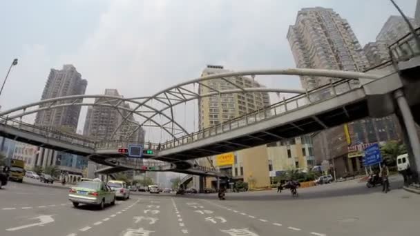 Driving elevated walkway — Stock Video