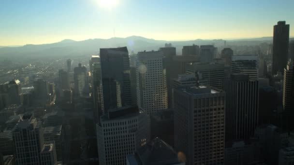 Edificios aéreos de la ciudad de San Francisco Techos — Vídeo de stock