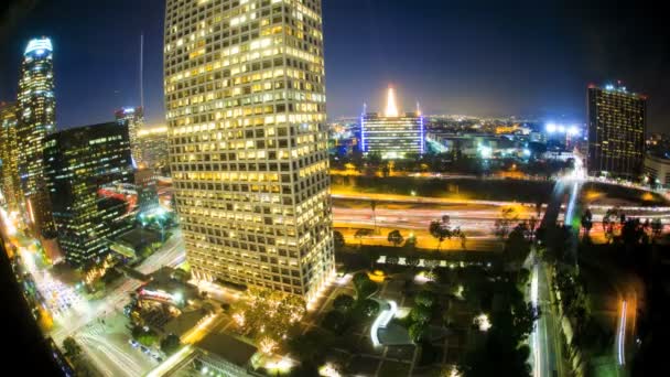 Los Angeles City tráfego noturno — Vídeo de Stock