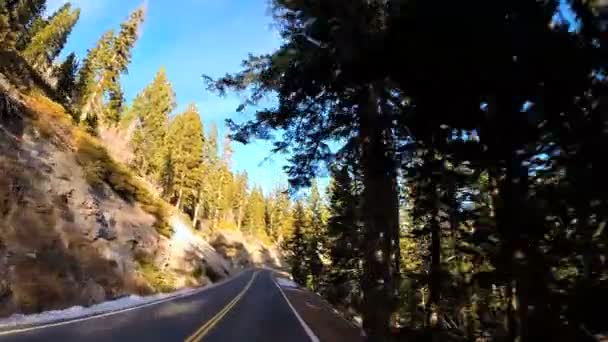 Condução através da montanha Sonora Pass — Vídeo de Stock