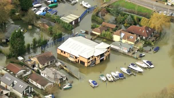 Rising flood water, Southwest England, UK — стоковое видео