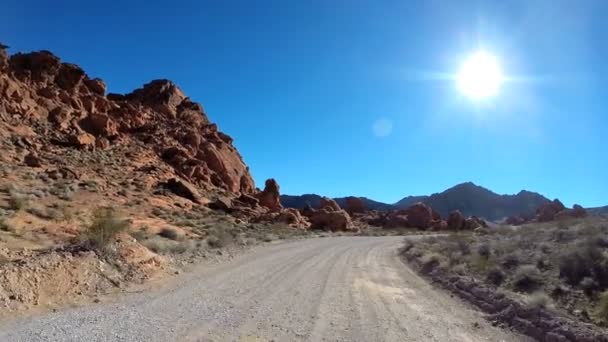 Road trip through desert landscape — Stock Video