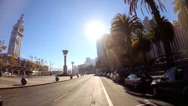 Driving on Embarcadero Wharf area — Stock Video