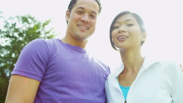 Couple together outdoors — Stock Video