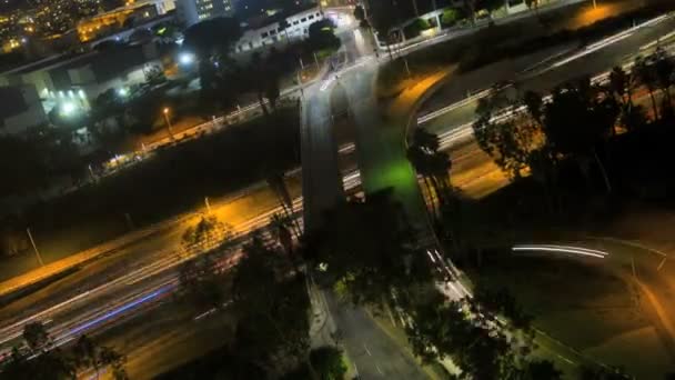 Los Angeles City nacht verkeer — Stockvideo