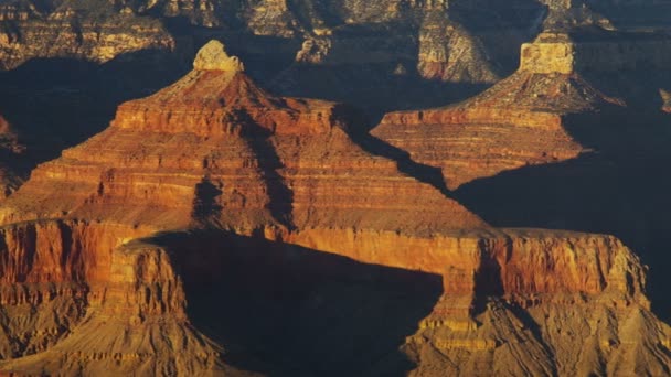 Grand Canyon Nationalpark Schwenken Klippen Sonnenaufgang Winter Rock, arizona, USA — Stockvideo