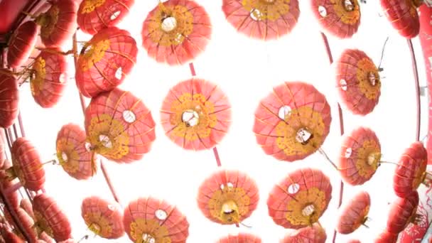 Chinese decorative paper lanterns — Stock Video