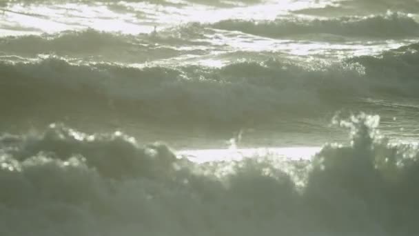 Vagues océaniques se lavant sur le rivage — Video