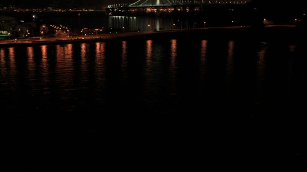 Illuminated New Oakland Bay Bridge — Stock Video