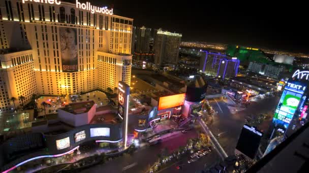Nuit Las Vegas Blvd Planet hollywood néon Las Vegas — Video