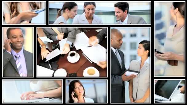 Graphics video montage business teamwork — Stock Video