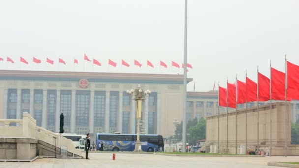 Гвардії в Тяньаньмень вежі — стокове відео