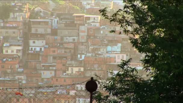 Hillside favela szegény ház Közösségek — Stock videók