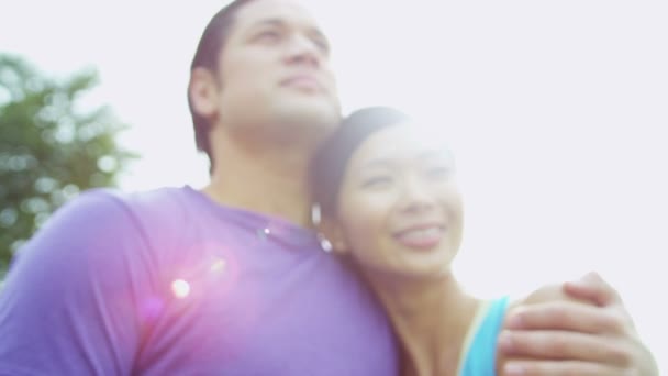 Couple together outdoors — Stock Video