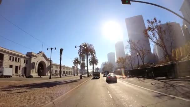 Guidare sulla zona di Embarcadero Wharf — Video Stock