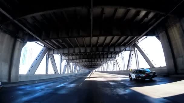 Viagem rodoviária através de Oakland Bay Bridge — Vídeo de Stock