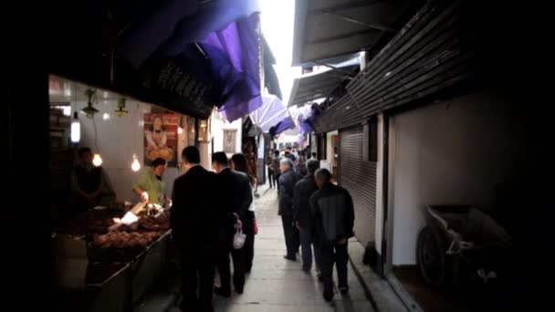 Pueblo del Agua calles estrechas Zhujiajiao — Vídeo de stock