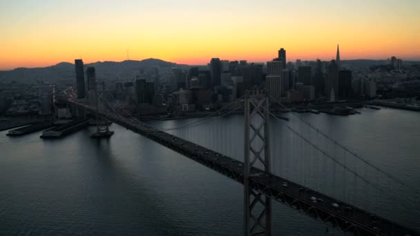 Sunset over Oakland Bay Bridge — Stock Video