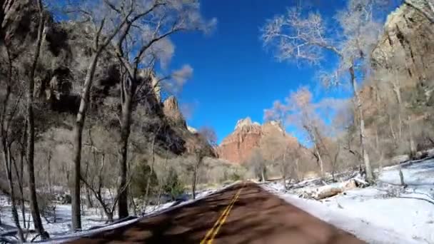 Road trip through desert landscape — Stock Video