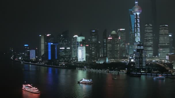 Cityscape Oriental Pearl Tower ile — Stok video