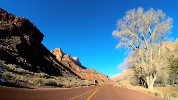 Jízda přes národní Park Zion — Stock video