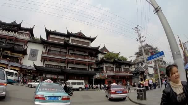 Drijvende tempel Pudong District — Stockvideo