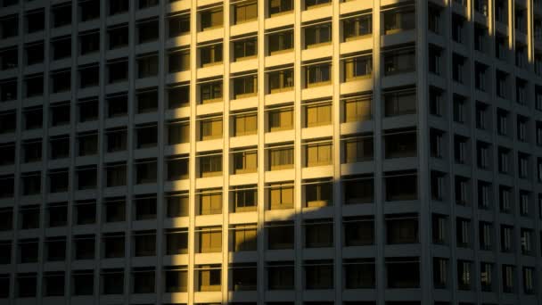 Лос-Анджелес Теневое офисное здание восхода солнца Калифорния, США — стоковое видео