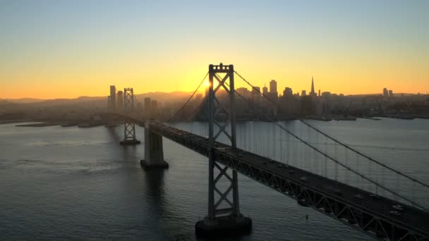Ponte sospeso sulla baia di Oakland — Video Stock