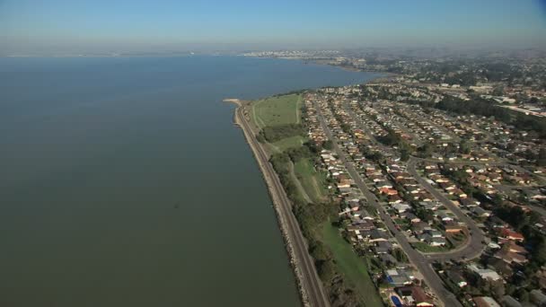 Aerial Pacific Coast residential suburbs Park San Francisco USA — Stock Video