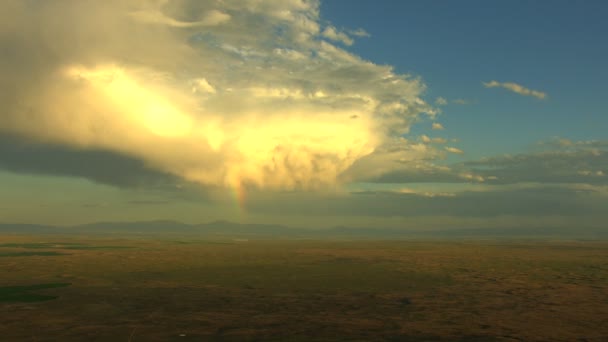 Aerial USA Idaho travel cloud vegetation grassland plains — Stock Video